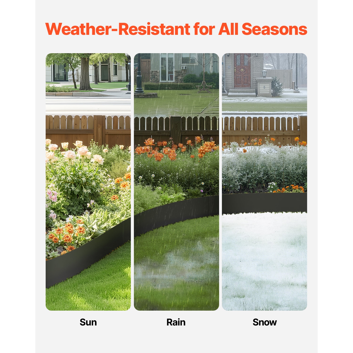 Steel Garden Landscape Edging Rust Resistant Border 6 Pack Black_voghion.com